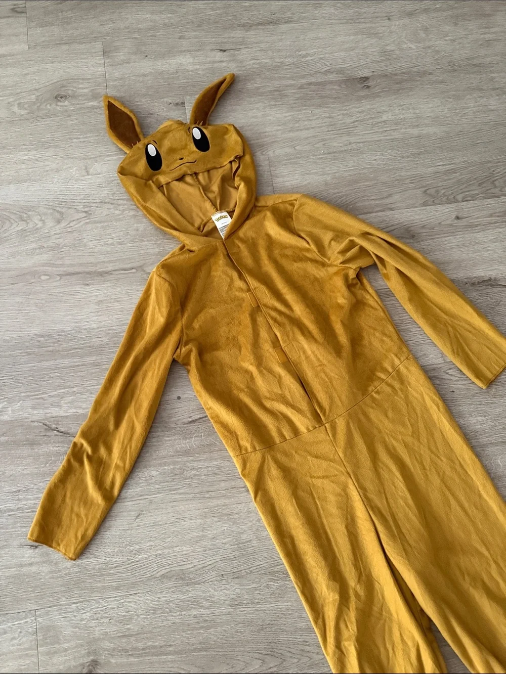 Pokemon Eevee Inspired Brown Hooded Onesie Kids Costume - 10/12